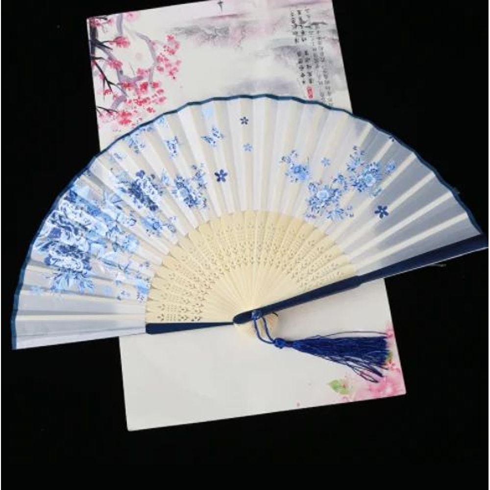 Retro Japanese Folding Fan Elegant Japanese Folding Fan For Women Dance Home Decor 8