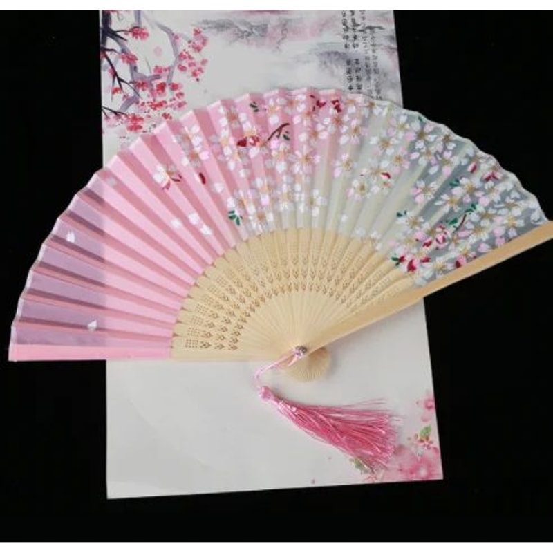 Retro Japanese Folding Fan Elegant Japanese Folding Fan For Women Dance Home Decor 11