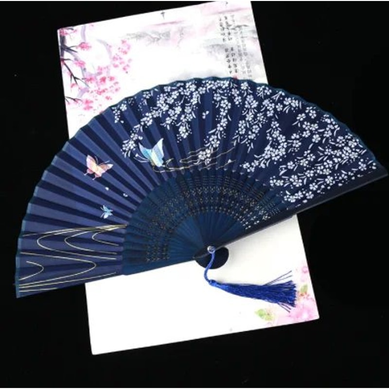 Retro Japanese Folding Fan Elegant Japanese Folding Fan For Women Dance Home Decor 15