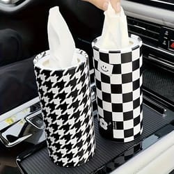 cute cartoon car tissue box organizer – hanging plush car tissue box with multipurpose storage