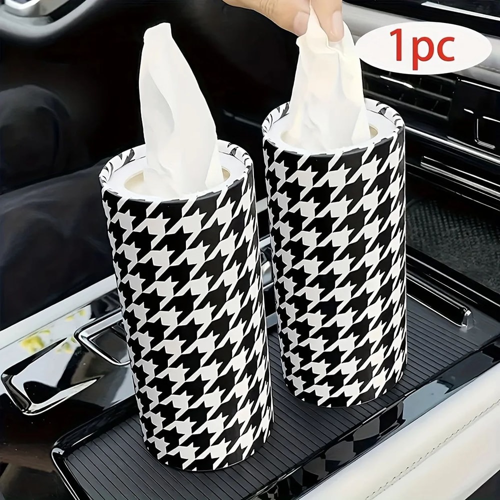 Cute Cartoon Car Tissue Box Organizer Hanging Plush Car Tissue Box With Multipurpose Storage 2