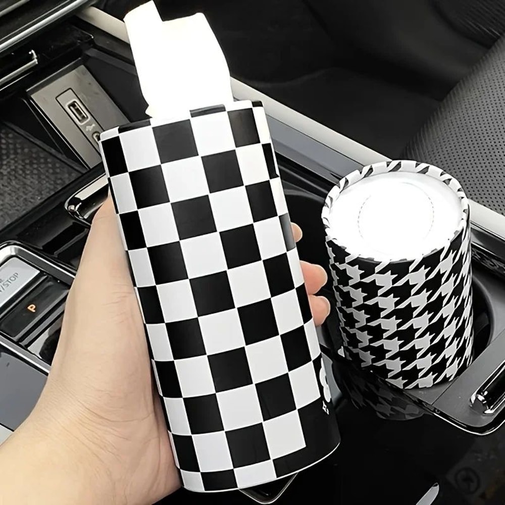 Cute Cartoon Car Tissue Box Organizer Hanging Plush Car Tissue Box With Multipurpose Storage 5