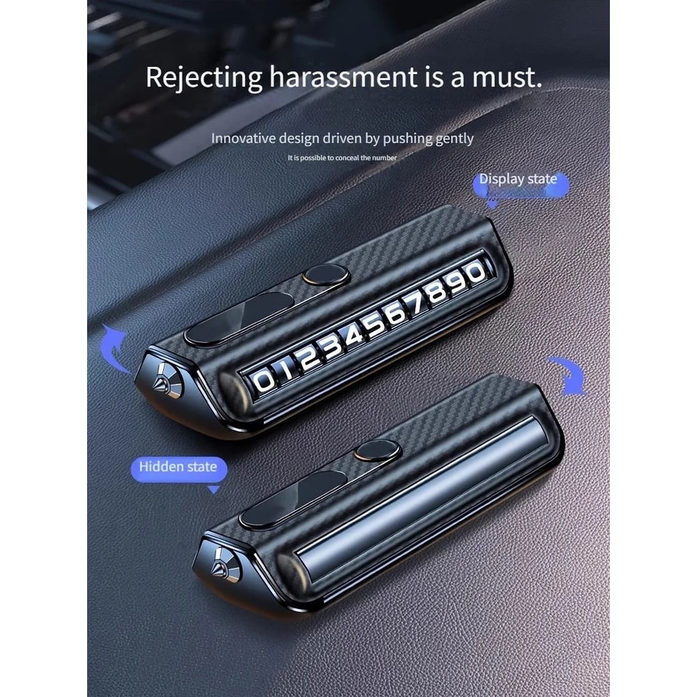 Temporary Parking Number Plate With Hidden Car Phone Number Card Dashboard Phone Holder Emergency 3