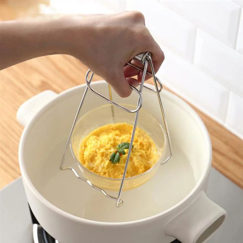 Stainless Steel Hot Plate Gripper Foldable AntiScald Bowl Plate Lifter Tongs 2