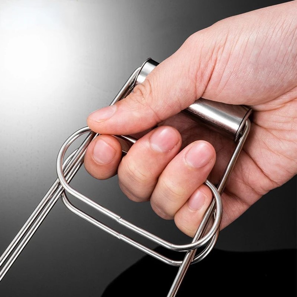 Stainless Steel Hot Plate Gripper Foldable AntiScald Bowl Plate Lifter Tongs 3