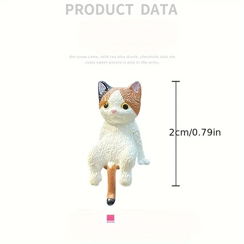 Sleepy Cat Car Ornament Set 4PCS Cute Cat Car Ornament For Car Dashboard Decor Rearview Mirror De 2