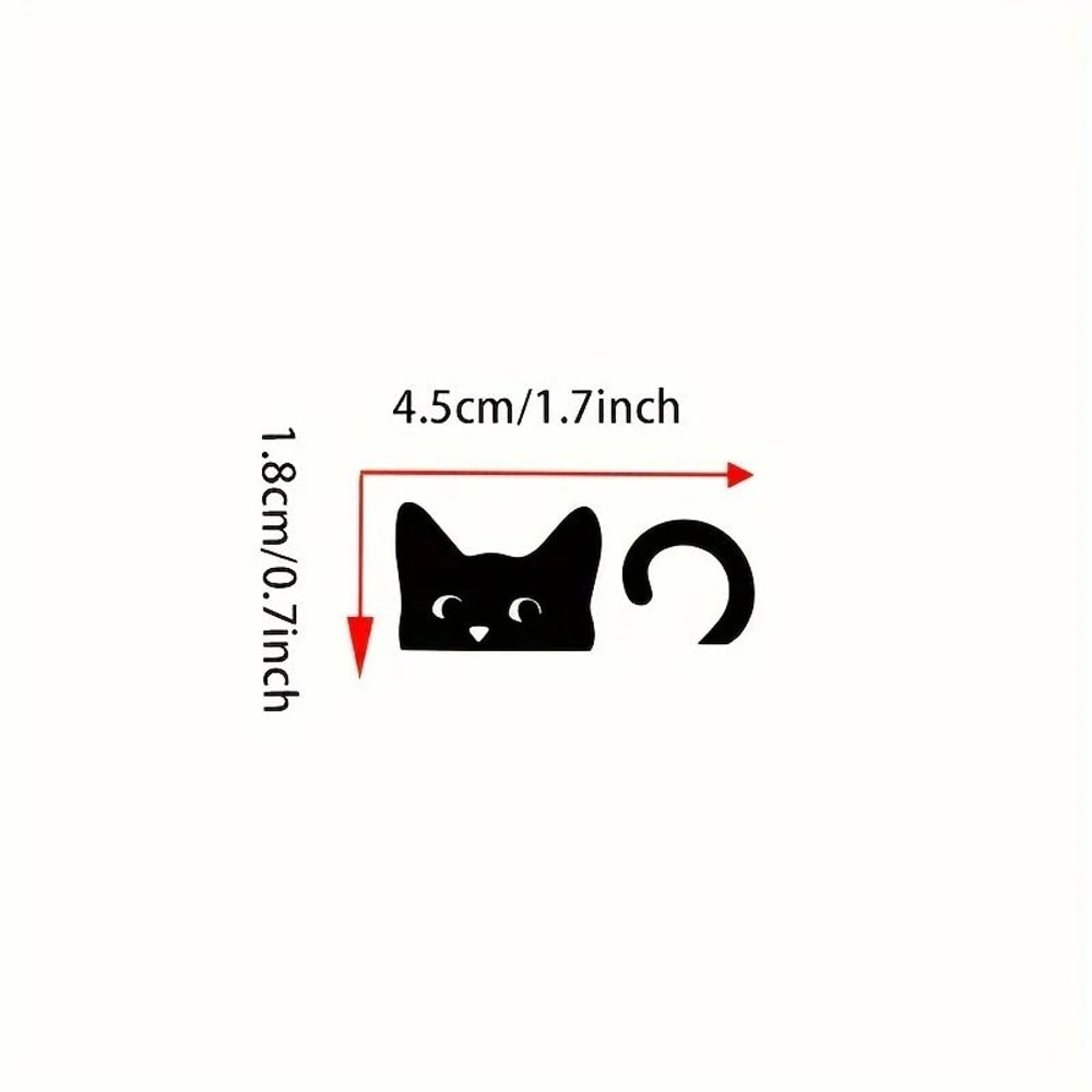 Peeking Cat Car Mirror Stickers 4Pack Waterproof Vinyl Funny Decals For Rearview Mirrors Windows 1