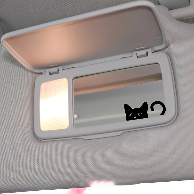 Peeking Cat Car Mirror Stickers 4Pack Waterproof Vinyl Funny Decals For Rearview Mirrors Windows 3