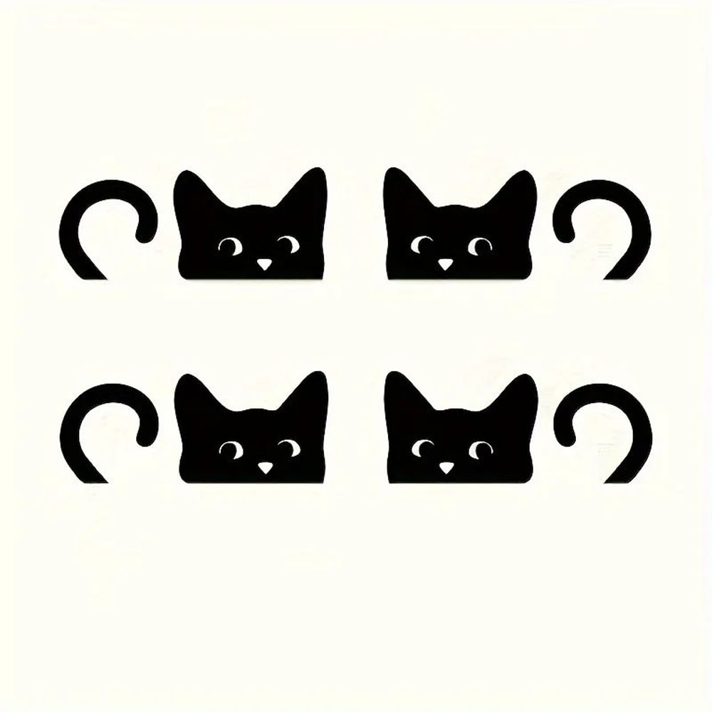 Peeking Cat Car Mirror Stickers 4Pack Waterproof Vinyl Funny Decals For Rearview Mirrors Windows 5