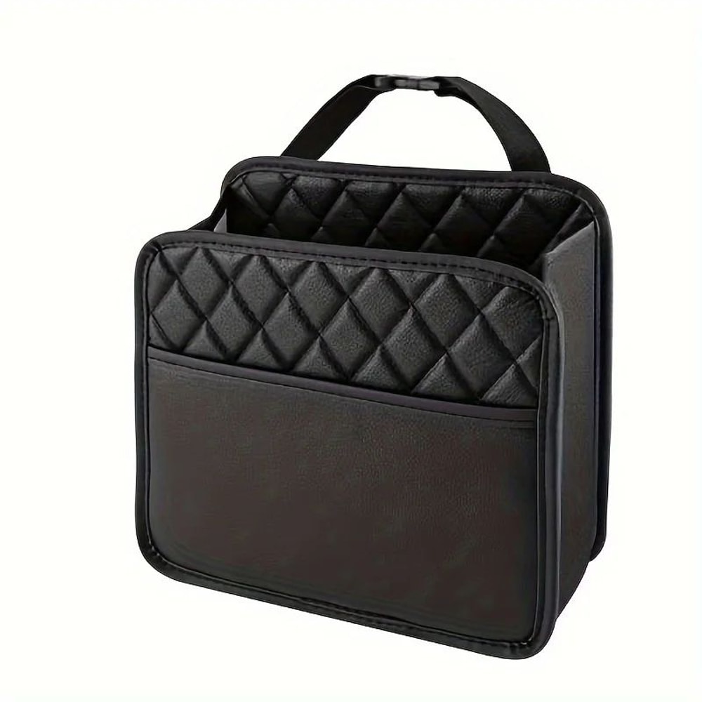 5in1 Car Seat Back Organizer Storage Box With Cup Holders Tissue Holder Phone Pocket Hooks 3