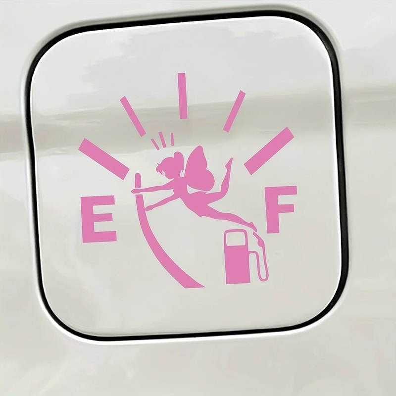Fairy Fuel Tank Cap Sticker Cute Car Gas Cap Decal Vinyl Waterproof Fuel Gauge Sticker 0