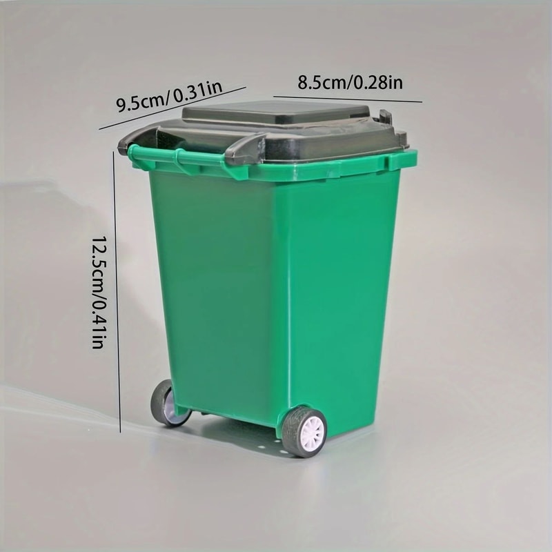 Portable Mini Desk Trash Bin With Pen Holder Compact Office Desk Organizer Desktop Storage Cup 4