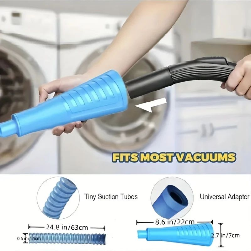 3Piece Washing Machine Vacuum Cleaning Kit Deep Pipe Lint Removal Vacuum Cleaner Hose Attachment 1