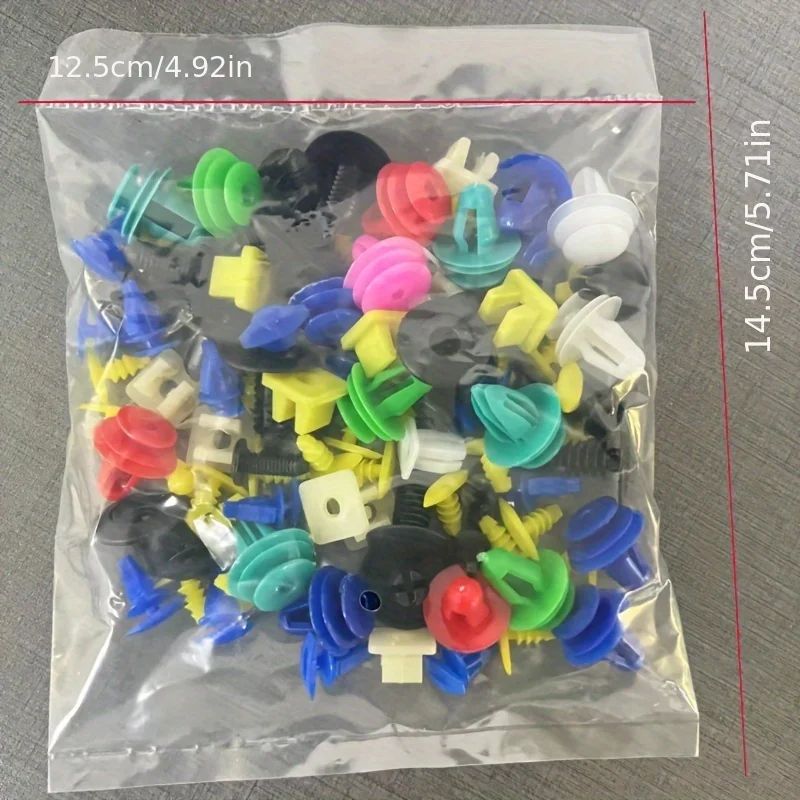 100Piece Car Fastener Clips Kit Mixed Plastic Rivets Push Type Retainers For Bumper Fender Trim 1