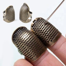 vintage adjustable sewing thimble ring – finger protector for sewing, embroidery & hand stitching