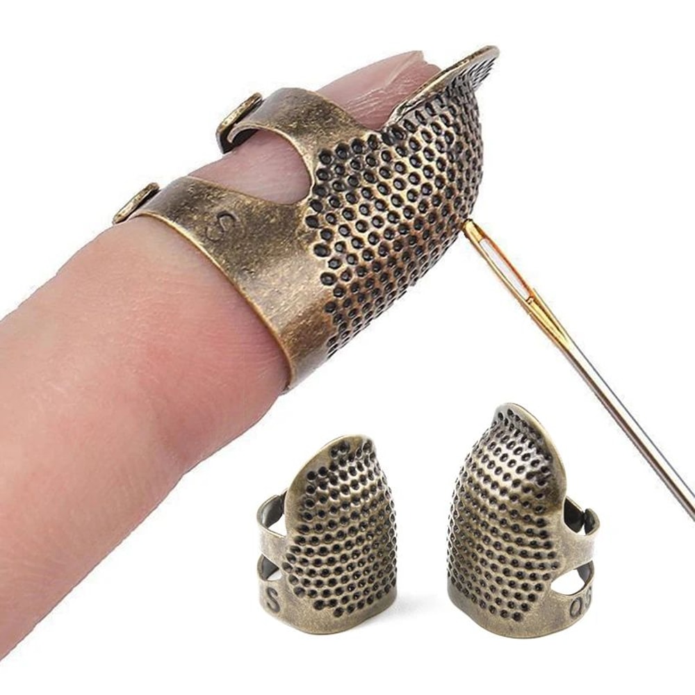 Vintage Adjustable Sewing Thimble Ring Finger Protector For Sewing Embroidery Hand Stitching 3