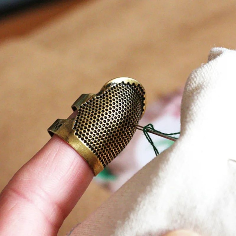 Vintage Adjustable Sewing Thimble Ring Finger Protector For Sewing Embroidery Hand Stitching 4