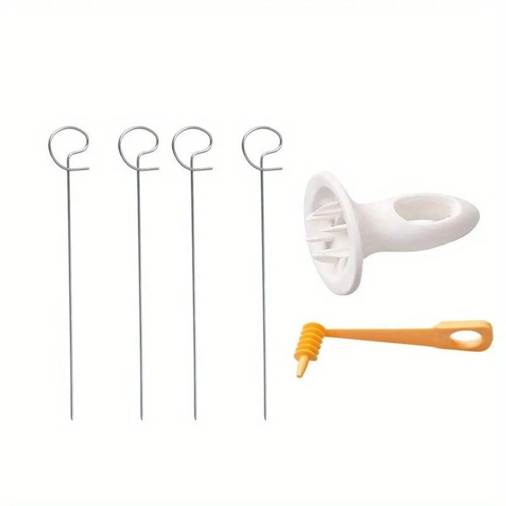 Campfire Spiral Potato Skewer Kit 6pc Potato Spiral Cutter Campfire Potato Skewers Set For BBQ Sn 5