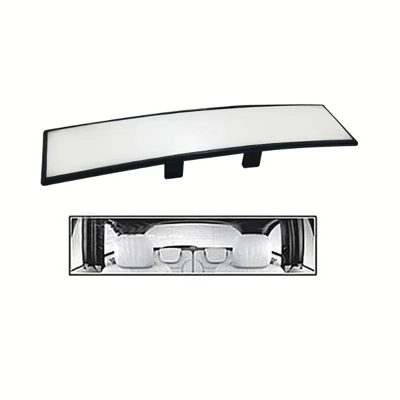 Panoramic Wide Angle ClipOn Rearview Mirror White AntiGlare BlindSpot Reducing Interior Mirror 1