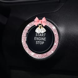 rhinestone car start button cover ring – push start button sticker for scratch protection & luxury interior decor