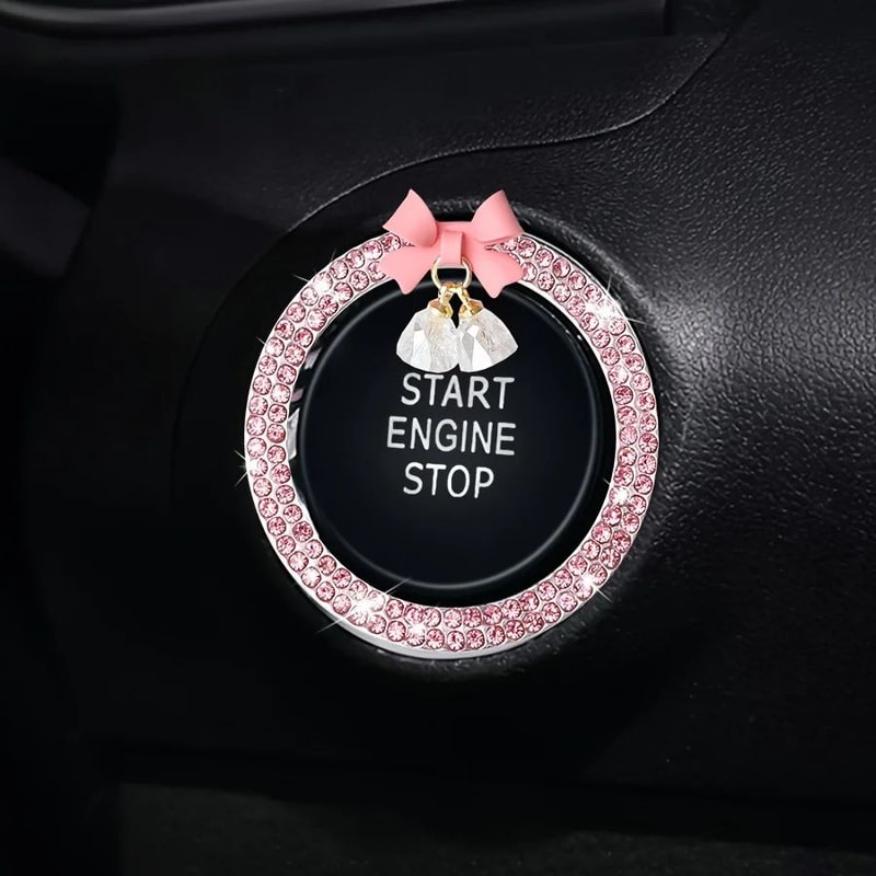 Rhinestone Car Start Button Cover Ring Push Start Button Sticker For Scratch Protection Luxury In 0