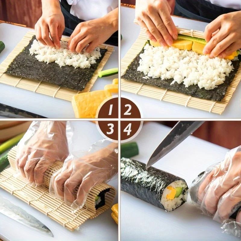 2Pack Bamboo Sushi Rolling Mat Set NonStick Bamboo Sushi Rolling Mat For Easy Homemade Sushi Gimba 1