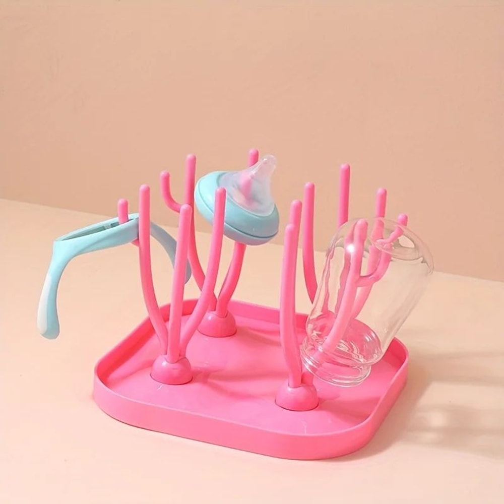 Portable MultiFunctional Drying Rack Foldable Bottle Drying Rack Countertop Holder With Removable 5