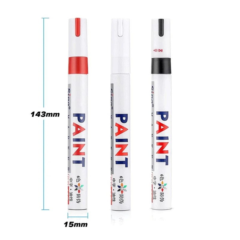 Waterproof Tire Paint Pen Permanent Marker For Wheels Treads Auto Detailing 3