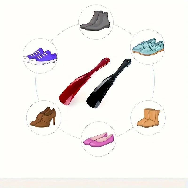 NoBend Comfort Shoe Horn Long Handle Plastic Hanging Shoe Helper 4