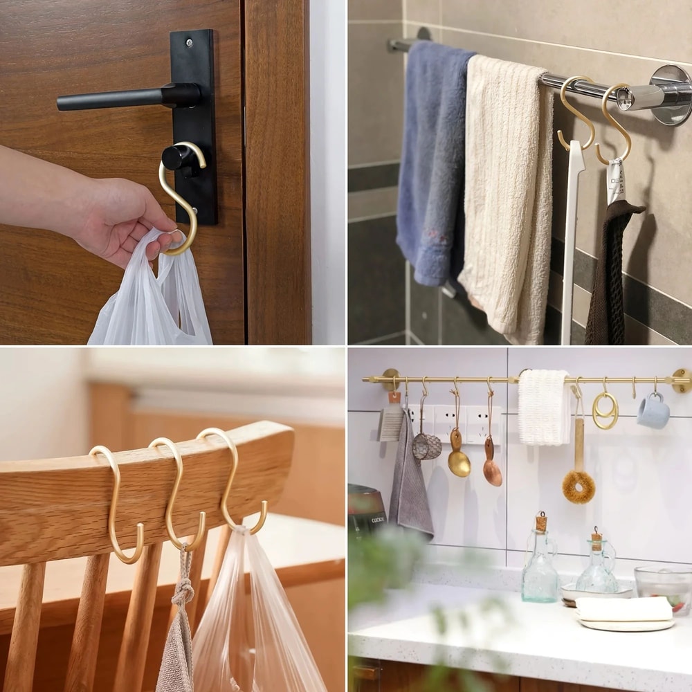 6Pack HeavyDuty S Hooks For Kitchen Bathroom NoDrill Hanging Hooks For Instant Organization 2