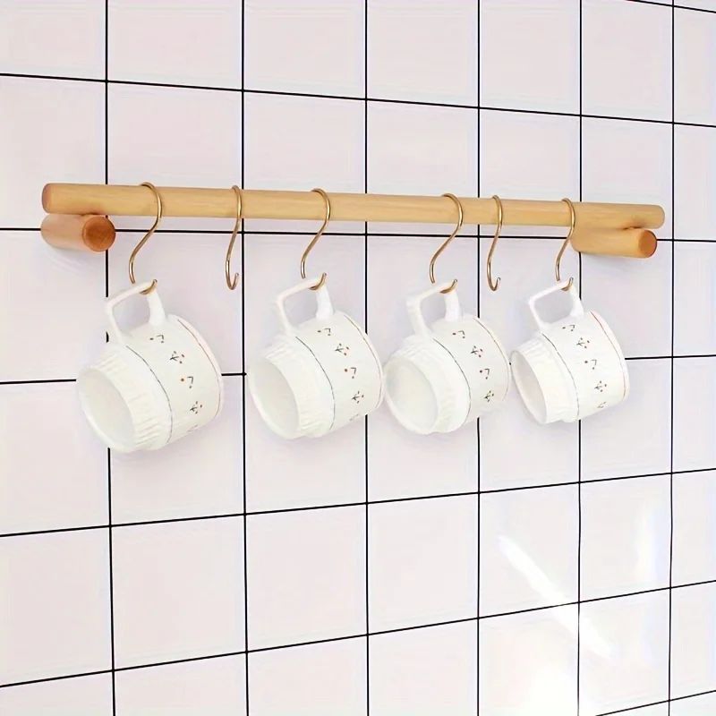 6Pack HeavyDuty S Hooks For Kitchen Bathroom NoDrill Hanging Hooks For Instant Organization 4