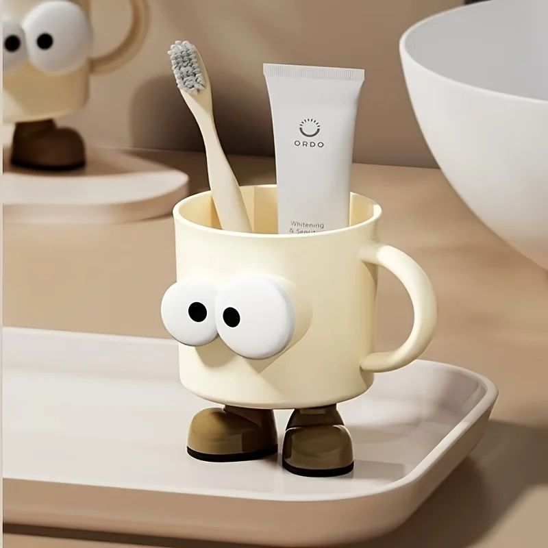 Cute Cartoon Couple Toothbrush Cup NonSlip Bathroom Mouthwash Tumbler 1