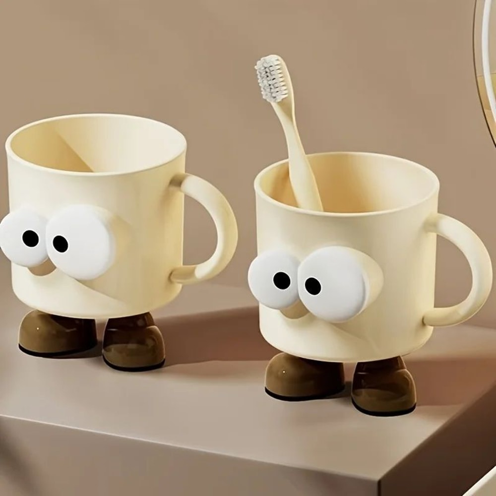 Cute Cartoon Couple Toothbrush Cup NonSlip Bathroom Mouthwash Tumbler 3