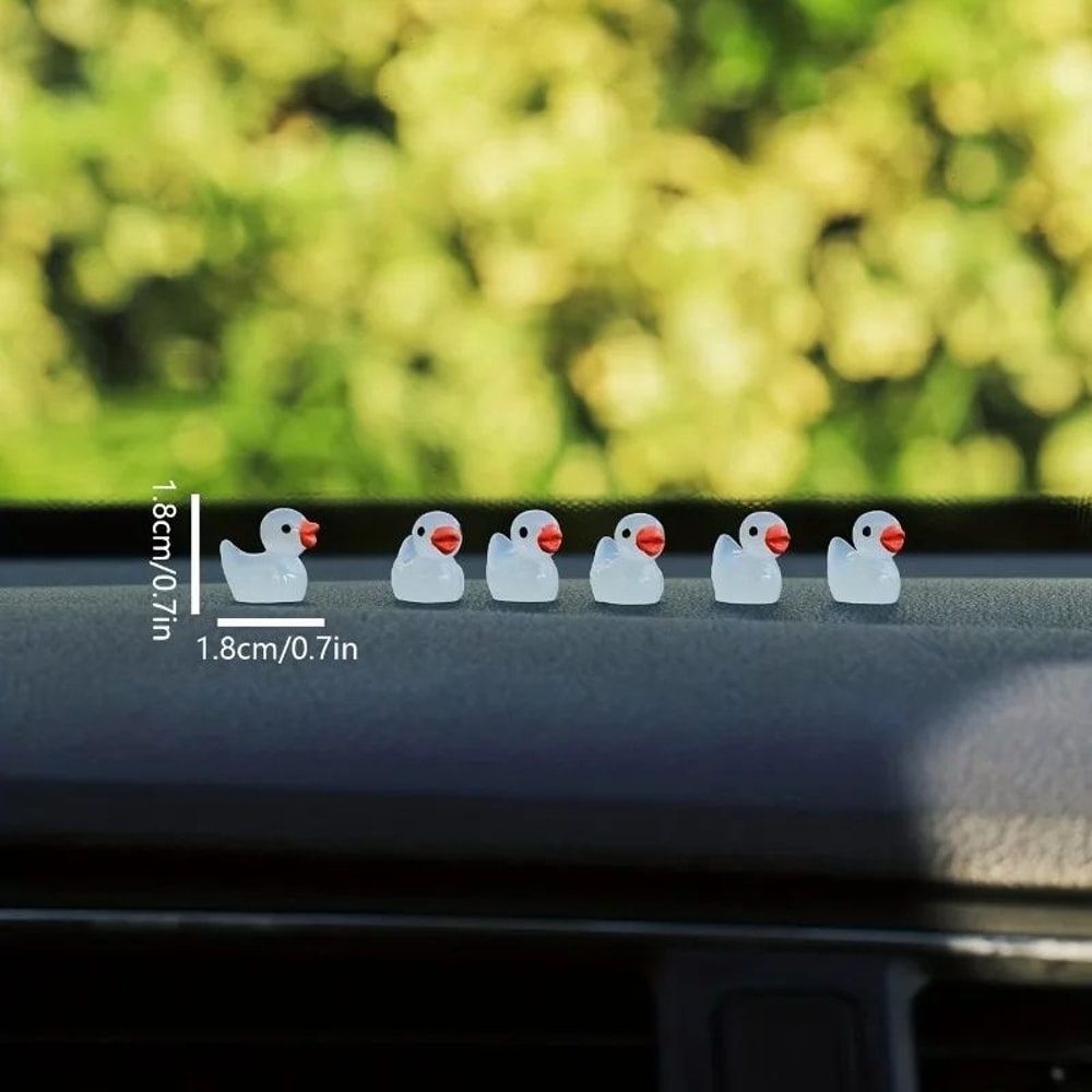 GlowintheDark Mini Duck Car Dashboard Ornaments 5Piece Cute Car Decor Set 1