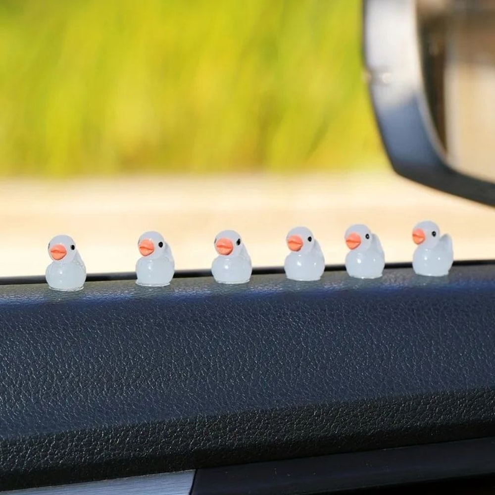 GlowintheDark Mini Duck Car Dashboard Ornaments 5Piece Cute Car Decor Set 3