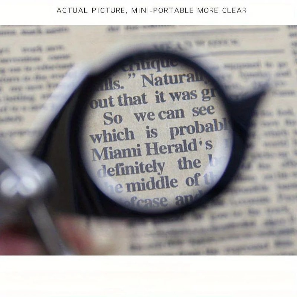 Metal Keychain Magnifying Glass Portable Folding Magnifier With HD Glass Lens 3