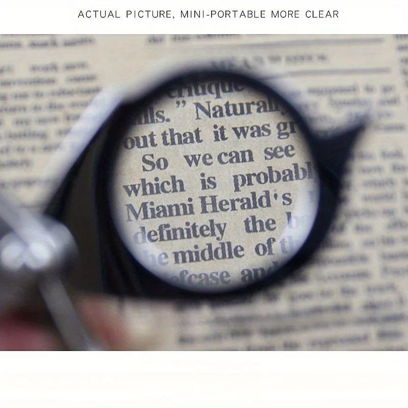 Metal Keychain Magnifying Glass Portable Folding Magnifier With HD Glass Lens 3