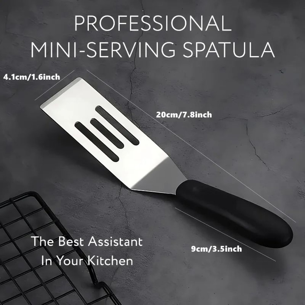 Mini Stainless Steel Brownie Spatula Small Metal Serving Cooking Turner For Cookies Lasagna And D 0