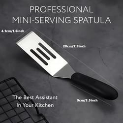 mini stainless steel brownie spatula – small metal serving & cooking turner for cookies, lasagna, and desserts