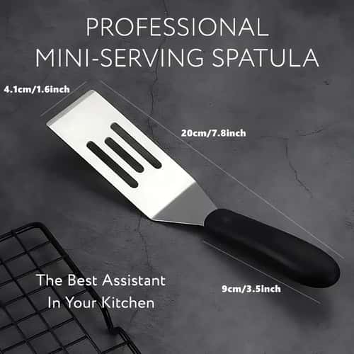 Mini Stainless Steel Brownie Spatula – Small Metal Serving & Cooking Turner for Cookies, Lasagna, and Desserts