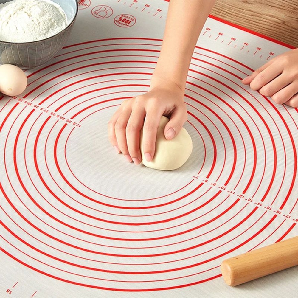 ExtraThick Silicone Pastry Mat With Measurements NonStick Kneading Rolling Baking Mat With Scale 5