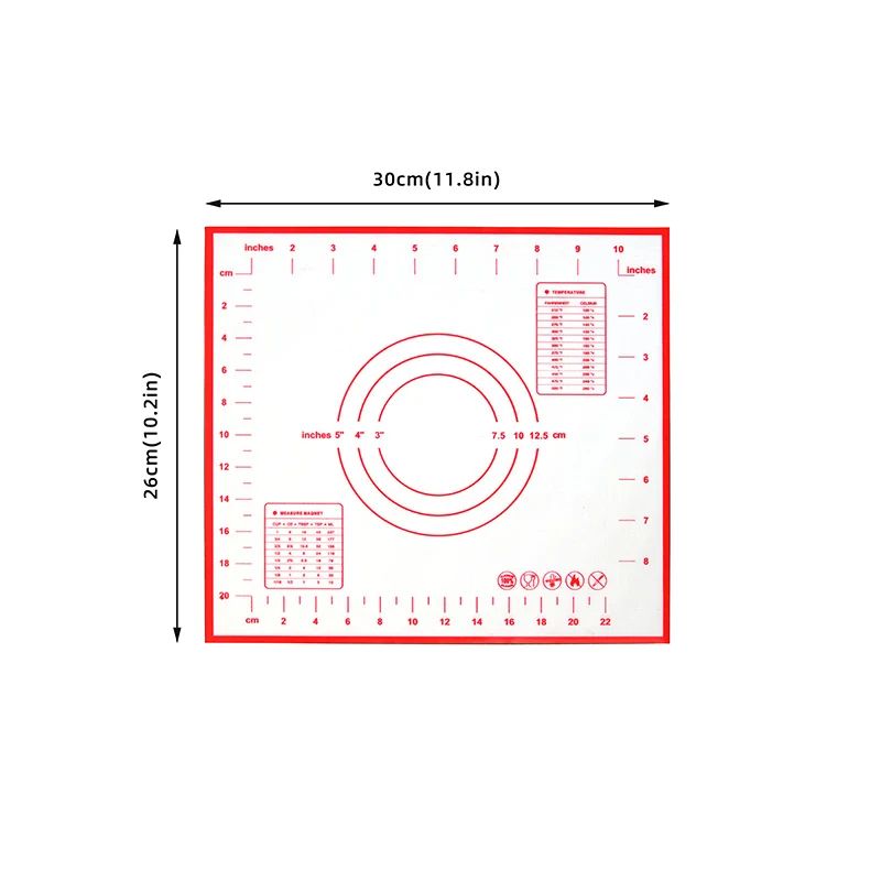 ExtraThick Silicone Pastry Mat With Measurements NonStick Kneading Rolling Baking Mat With Scale 6