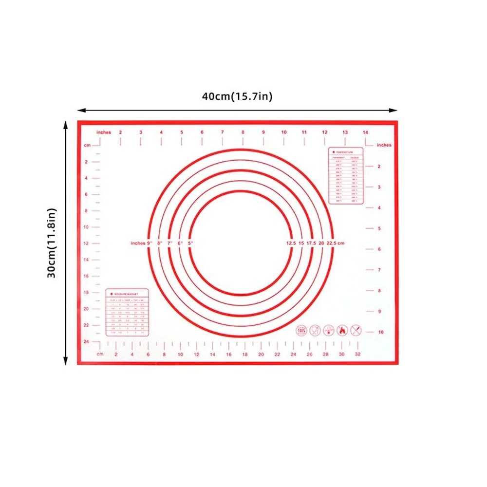 ExtraThick Silicone Pastry Mat With Measurements NonStick Kneading Rolling Baking Mat With Scale 7