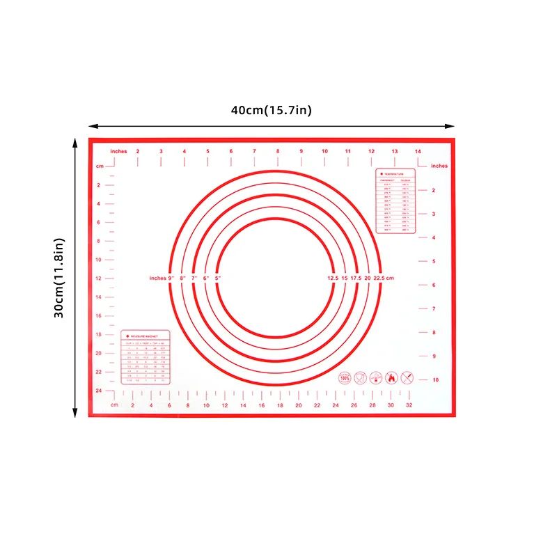 ExtraThick Silicone Pastry Mat With Measurements NonStick Kneading Rolling Baking Mat With Scale 7