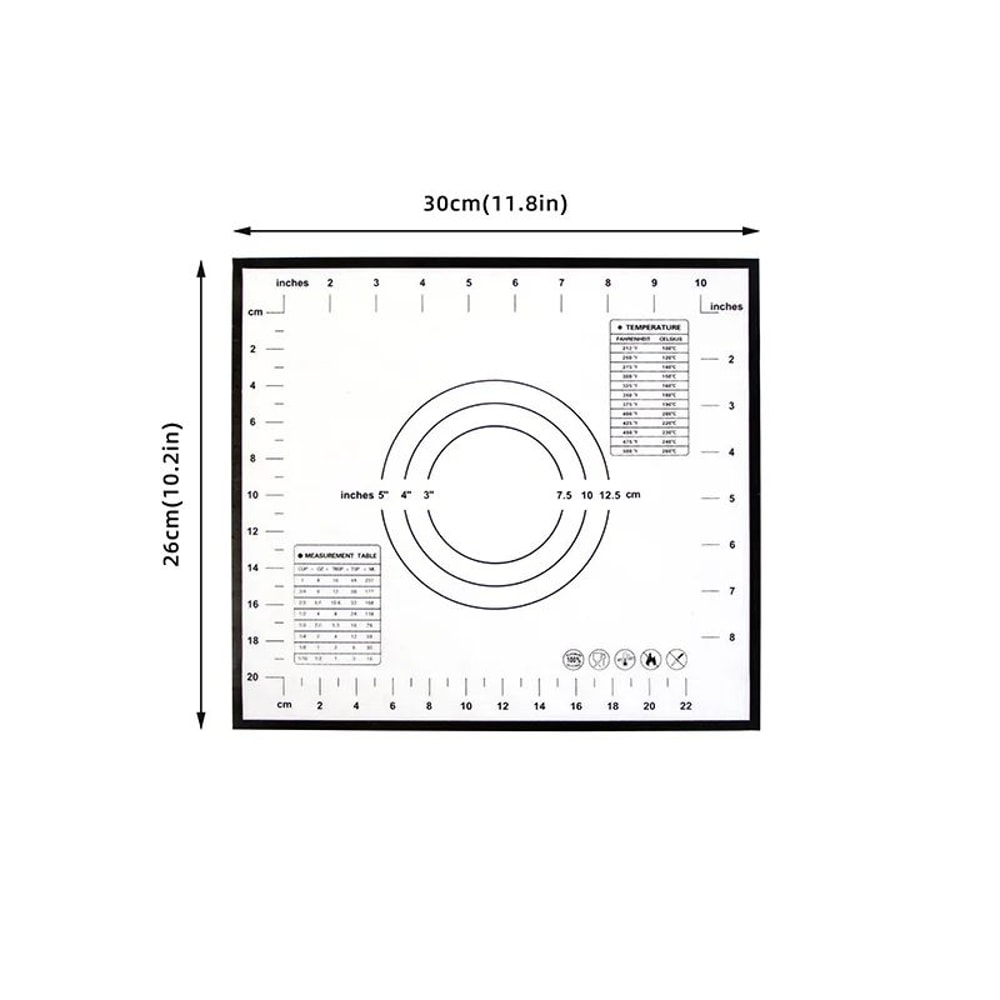 ExtraThick Silicone Pastry Mat With Measurements NonStick Kneading Rolling Baking Mat With Scale 8