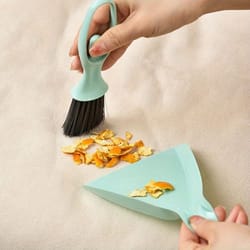 mini desktop broom & dustpan set – keyboard cleaning brush + handheld dustpan for fast crumb sweeps