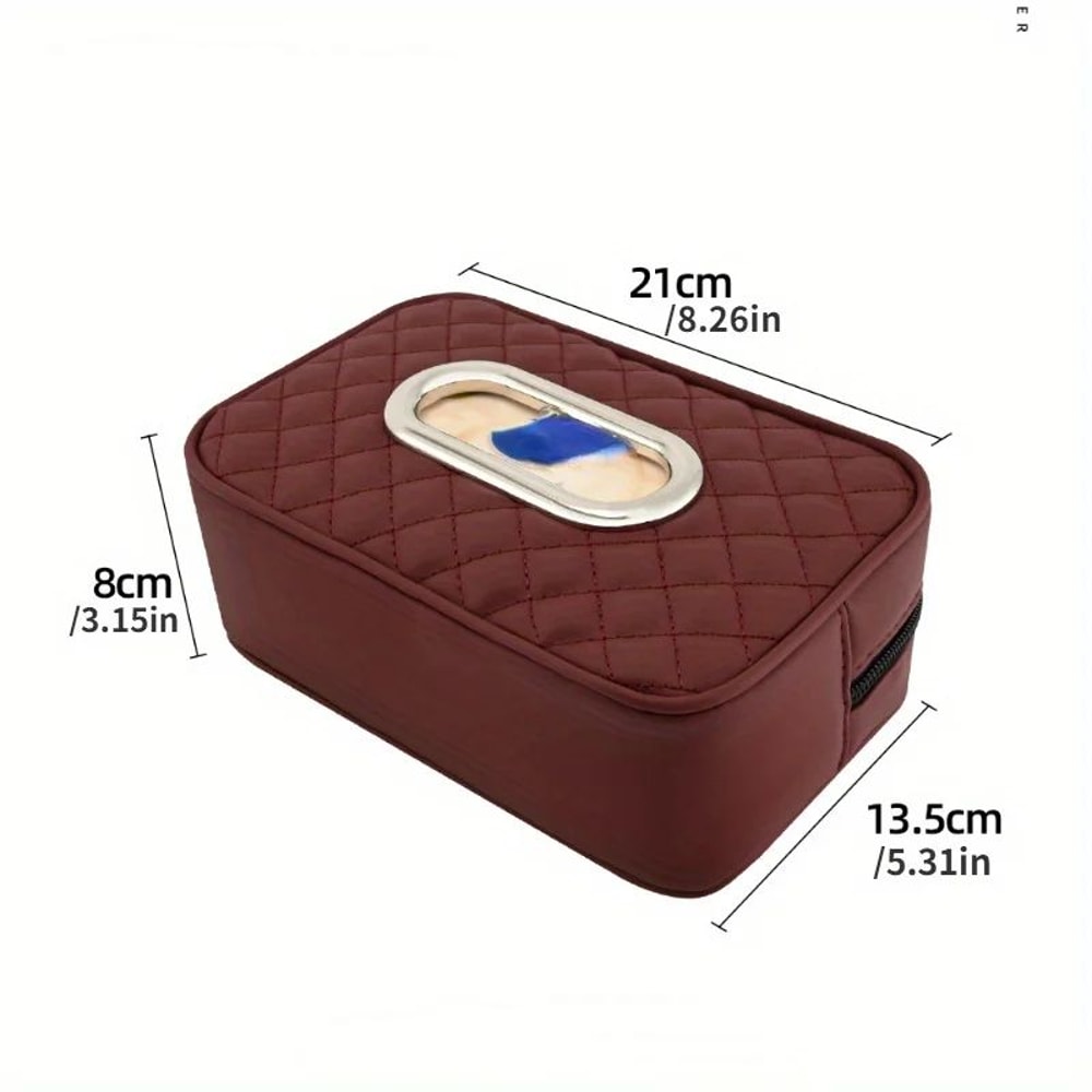 PU Leather Sun Visor Car Tissue Holder With Adjustable Straps SpaceSaving Car Tissue Holder For A 3