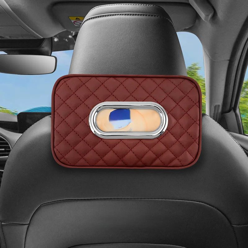 PU Leather Sun Visor Car Tissue Holder With Adjustable Straps SpaceSaving Car Tissue Holder For A 2