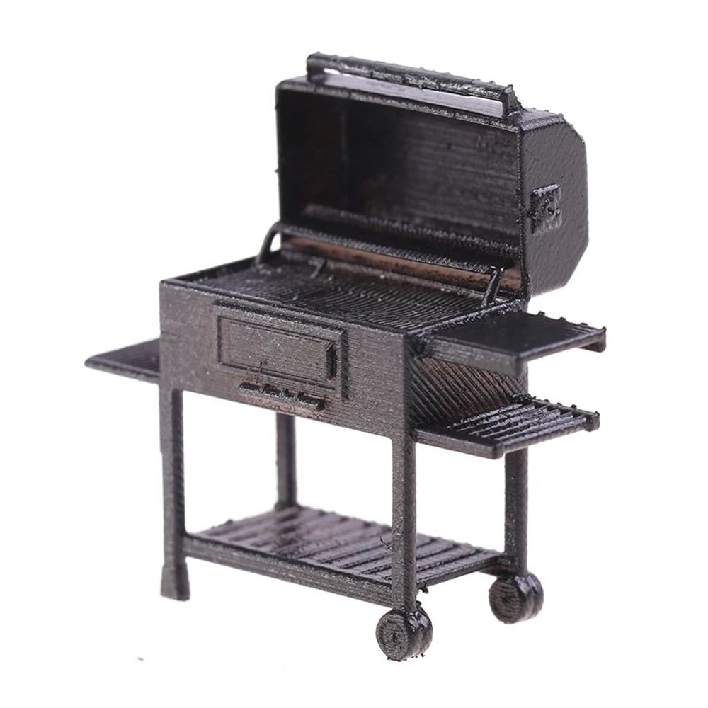 Miniature BBQ Grill Cart Realistic Miniature BBQ Grill For Dollhouse Accessories Diorama Scenes 1