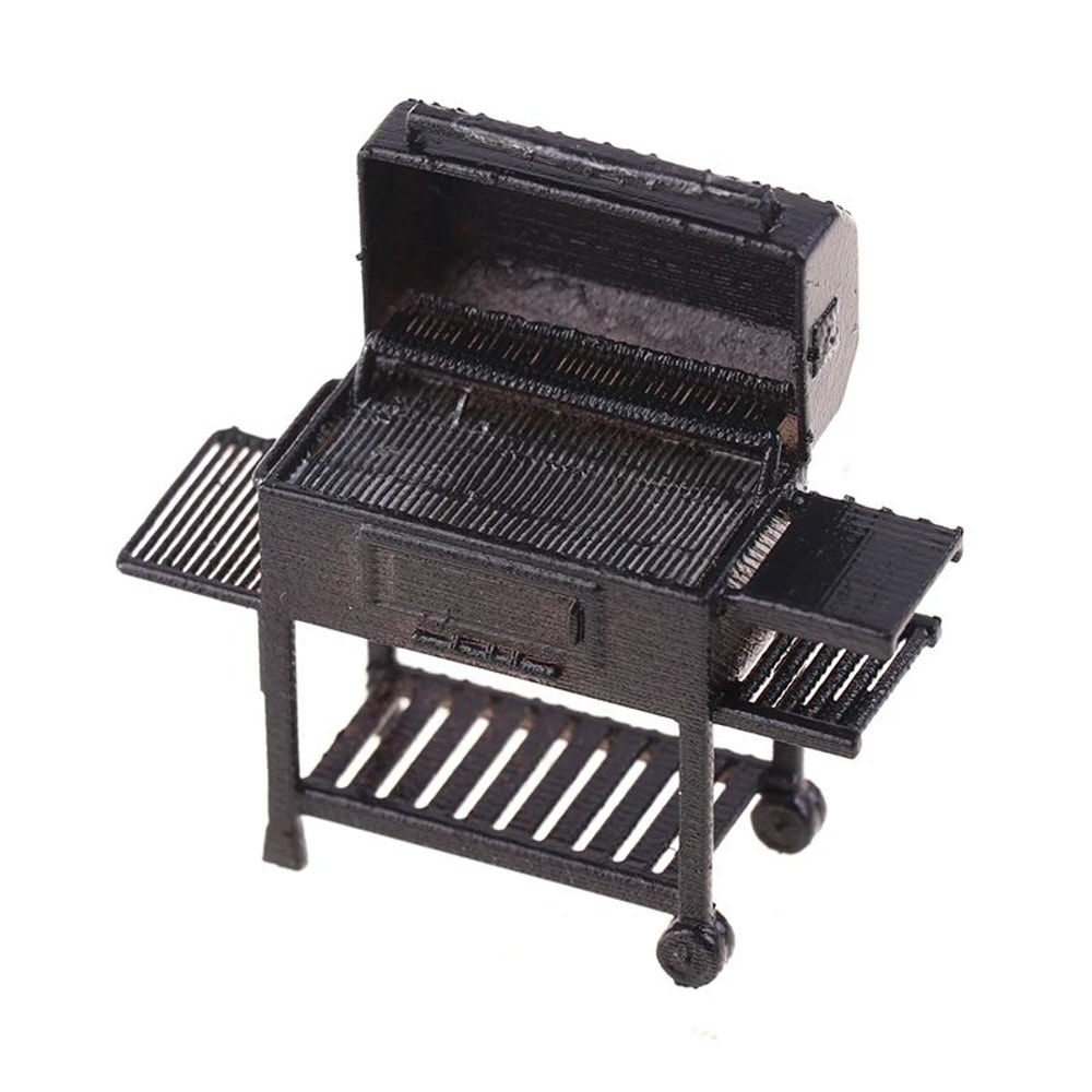 Miniature BBQ Grill Cart Realistic Miniature BBQ Grill For Dollhouse Accessories Diorama Scenes 2